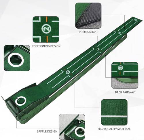 JIMITOP Putting Green Indoor Set,Long Putting Mat with Auto Ball Return,Suit for Men Gift Home Office - Golf Gift