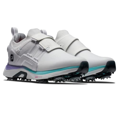 FootJoy Women's Hyperflex Boa Golf Shoe, White/Ice Blue/Purple, 7 UK - Golf Gift