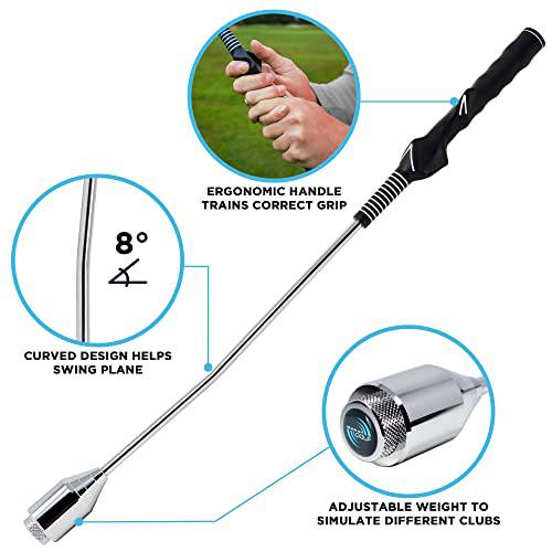 ME AND MY GOLF Unisex Swing Trainer, Black, weighted head and ergonomic shaft. UK - Golf Gift