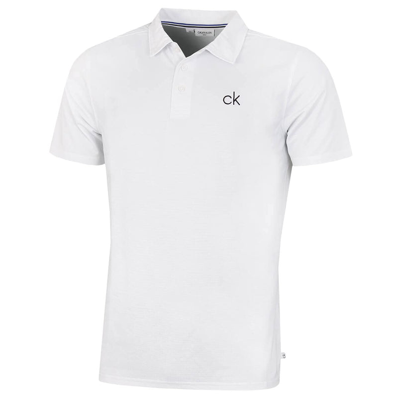 Calvin Klein Mens Central Eco Polo Shirt - White - L - Golf Gift