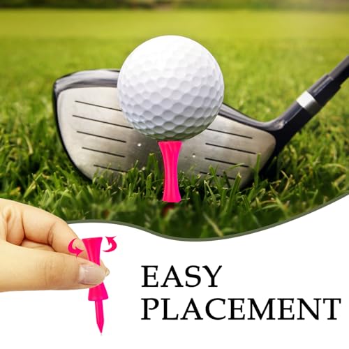 ZSRVAJ 50 Pcs Pink Golf Tees, Golf Tees, Pink Tees Golf, Pink Castle Golf Tees Reusable Durable Castle Tees Small Golf Tees for Golf Practice Training Professional Height Control - Golf Gift