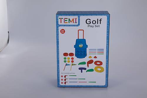 TEMI Toddler Golf Toy Set - Children Golf Suitcase Game Play Set & Sports Toys with 6 Play Balls, 4 Golf Clubs, 2 Practice Holes - Indoor and Outdoor Toys for 2 3 4 5 Year Old Boys Girls - Golf Gift