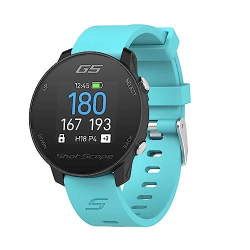 Shot Scope G5 GPS Golf Watch | F/B/M Dynamic Yardages to Green | Distances to Doglegs/Layup Points | Choose 2 Straps (Black) - Golf Gift