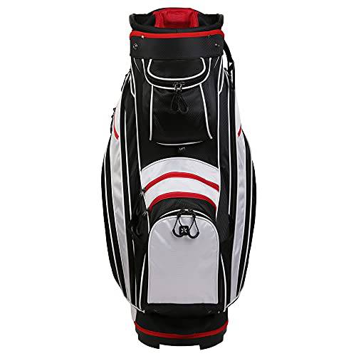 Caddymatic Golf Tour 14-Way Trolley Cart Bag Black/White/Red - Golf Gift