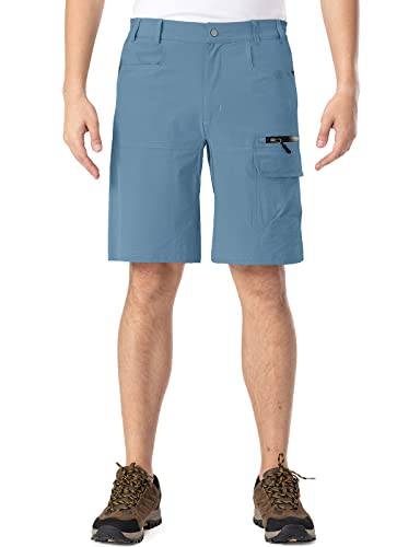 Rdruko Men's Cargo Shorts Quick Dry Lightweight Work Golf Casual Outdoor Shorts 5 Pockets, Dusty Blue, 32 - Golf Gift