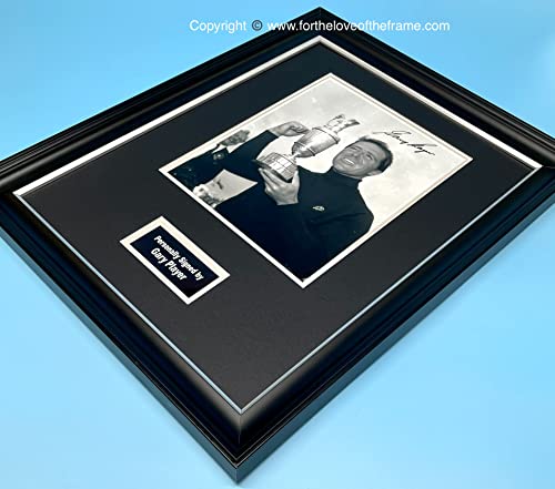 Gary Player Stunning Hand Signed Autograph Memorabilia Golf Photo In Luxury Handmade Wooden Display & AFTAL Certificate of Authenticity - Golf Gift