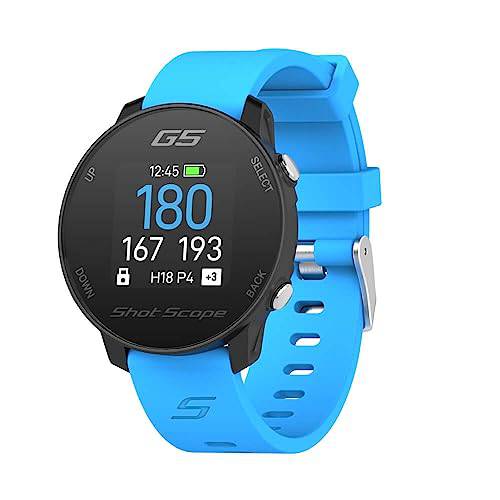 Shot Scope G5 GPS Golf Watch | F/B/M Dynamic Yardages to Green | Distances to Doglegs/Layup Points | Choose 2 Straps (Black) - Golf Gift