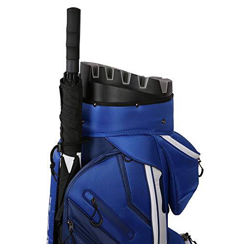 Ram Golf Premium Trolley Bag with 14 Way Molded Organizer Divider Top Black/Blue - Golf Gift