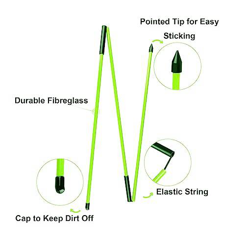 Eshan Golf Alignment Sticks 2 Pack Swing Training Aid Equipment Collapsible Trainer Practice Rods Posture Corrector in Handy Storage Tube Case for Men Women Golfer Swinging (MintGreen) - Golf Gift