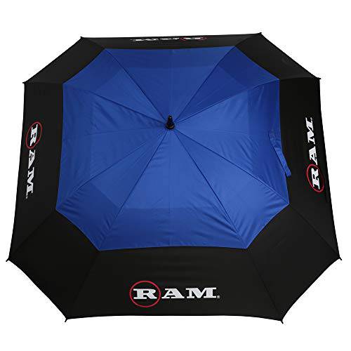 2 Pack Ram FX Tour Premium 64" Extra Large Square Golf Umbrellas Black/Blue - Golf Gift