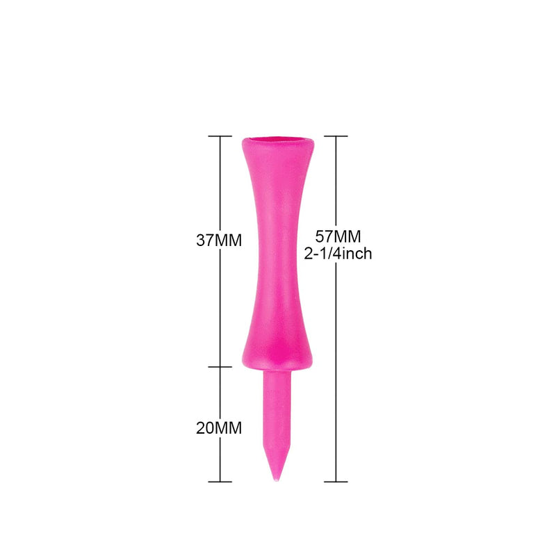 Zivisk Pink Golf Tees Plastic 57MM 100 Count Long Castle Golf Tees 2-1/4 inch - Golf Gift