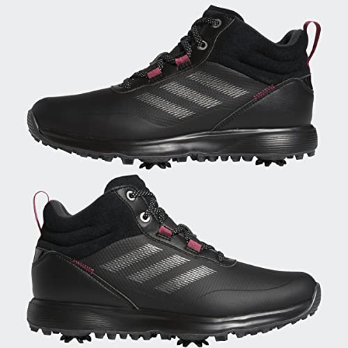 adidas Women's W S2g Spike Mid Golf Shoe, Core Black/Dark Silver/Wild Pink, 4.5 UK - Golf Gift