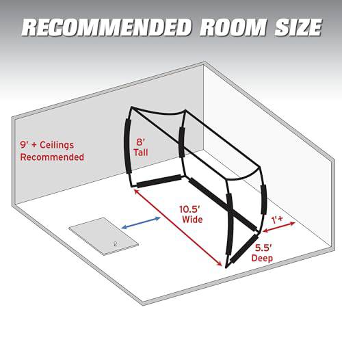 GoSports Range Cage 10 ft x 8 ft Golf Practice Hitting Net with Simulator Impact Screen - Golf Gift