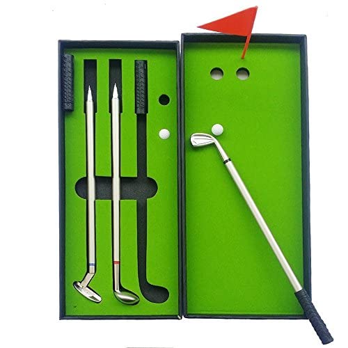 KOFULL Golf Gifts for Men Women Golf Pen Gift Set Novelty Mini Desktop Golf Model Club Pens Toys Souvenir Tour Novelty - Golf Gift