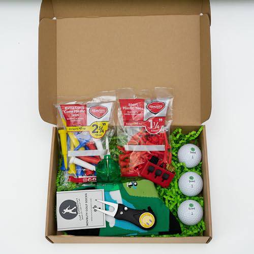 Men's Golf Gift Set | 7 Items Packed in our Eco Gift Box | Balls, Socks, Alignment Tool, Tees, Cleaning Brush, Divot Repair Tool & Ball Marker - Golf Gift