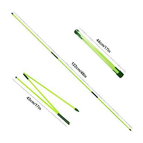 Eshan Golf Alignment Sticks 2 Pack Swing Training Aid Equipment Collapsible Trainer Practice Rods Posture Corrector in Handy Storage Tube Case for Men Women Golfer Swinging (MintGreen) - Golf Gift