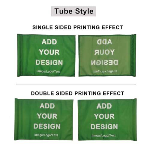 Bagetu Custom Golf Flag Personalized Flag for Golf Pin with Plastic Tube or Brass Grommets (Tube Style) - Golf Gift