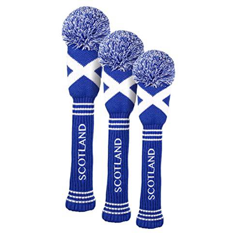 Asbri Golf Pom Driver Head Cover - Scotland, Blue - Golf Gift