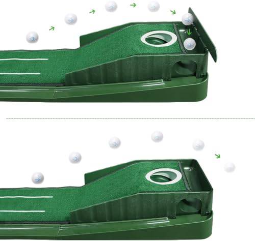 JIMITOP Putting Green Indoor Set,Long Putting Mat with Auto Ball Return,Suit for Men Gift Home Office - Golf Gift