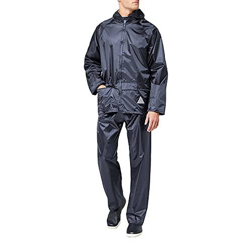 Result Mens Heavyweight Waterproof Rain Suit (Jacket & Trouser Suit) (M) (Black) - Golf Gift