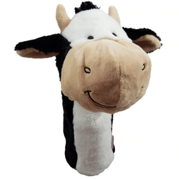 Daphne's Novelty Animal Golf Headcovers - Happy Cow Golf Driver Headcover, Black/White - Golf Gift