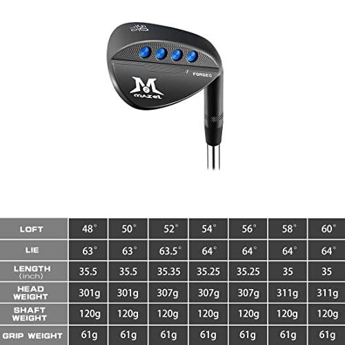 MAZEL Individual Right Handed Golf Sand Wedge 48,50,52,54,56,58,60 Degrees CNC Milled Face & Wider Sole, Get More Spin and Easier Stroke (Black Single Wedge, 60 Degrees) - Golf Gift