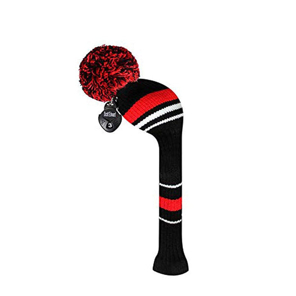 Knit Hybrid Golf Club Covers Fits Hybrids/UT Classical Fine Stripes with Long Neck Funny and Fresh Colors (Red Warning) - Golf Gift