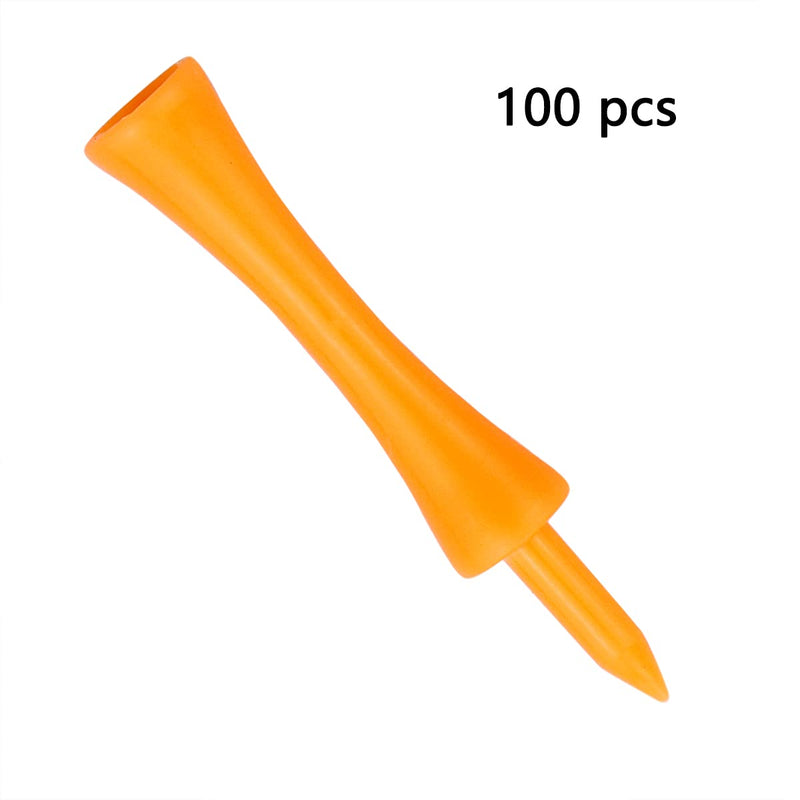 Zivisk Orange Golf Tees Plastic 70MM 100 Count Long Castle Golf Tees 2 3/4 inch - Golf Gift