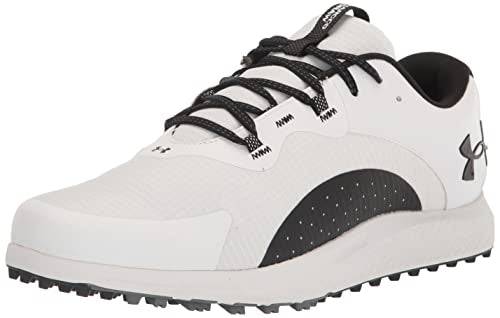 Under Armour Charged Draw 2 SL Mens Golf Shoes White/Black 8 (42.5) - Golf Gift