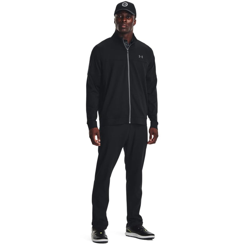 Under Armour Mens Storm Midlayer Full Zip Performance Jacket Black/Black/Gray L - Golf Gift