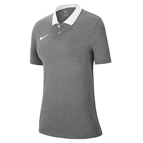 NIKE CW6965-071 W NK DF PARK20 Polo SS Polo Shirt Women's Charcoal Heathr/HTR/White/White Size L - Golf Gift