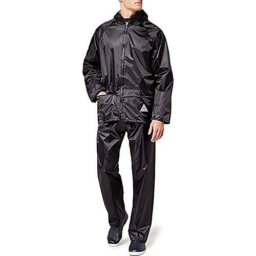 Result Men's Heavyweight Waterproof Jacket And Trouser Set Black Small - Golf Gift