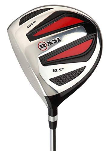 Ram Golf SGS 460cc Driver - Mens Left Hand - Headcover Included - Steel Shaft - Golf Gift