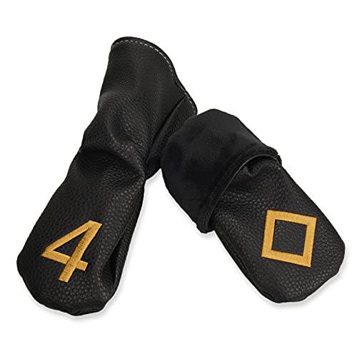 10pcs /Set Black Hybrid Iron Club Head Covers Protector with Large Gold No. - Golf Gift