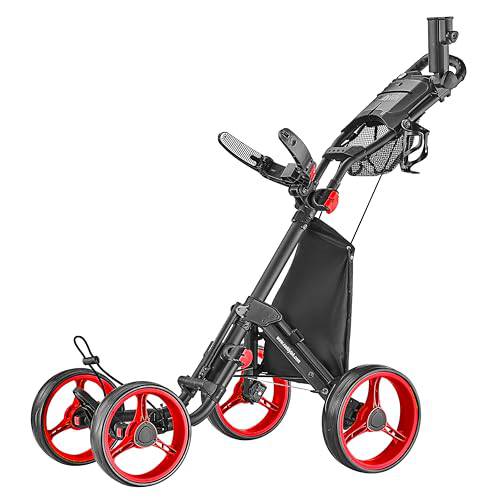 CaddyTek Explorer V8 - SuperLite 4 Wheel Golf Push Cart, Explorer Version 8 silver - Golf Gift