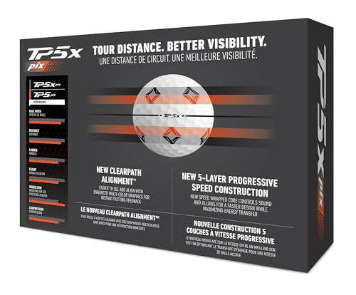 TaylorMade TM24 TP5x pix Golf Balls 12 Ball Pack White - Golf Gift