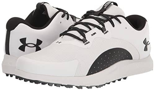 Under Armour Charged Draw 2 SL Mens Golf Shoes White/Black 8 (42.5) - Golf Gift