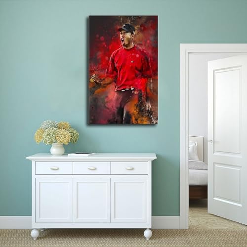 FISH DRAGATE Tiger Woods 5 Canvas Poster Wall Art Decor Print Picture Paintings for Living Room Bedroom Decoration Unframe-style 12x18inch(30x45cm) - Golf Gift