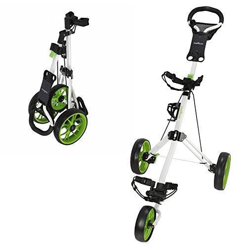 Caddymatic Golf Pro Lite 3 Wheel Golf Cart White/Green - Golf Gift