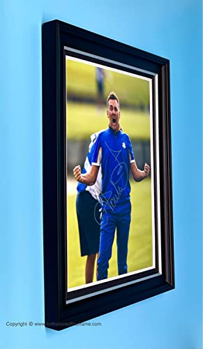 Ian Poulter Signed Autograph Golf Memorabilia Golf Photo Poster In Luxury Handmade Wooden Frame & AFTAL Certificate Of Authenticity - Golf Gift