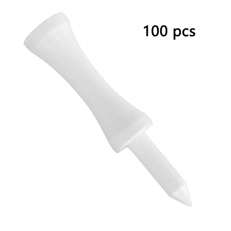 LIKOSO Bamboo Golf Tees White 51MM Pack of 100 Non Plastic Castle Golf Tees Biodegradable Sustainable - Golf Gift