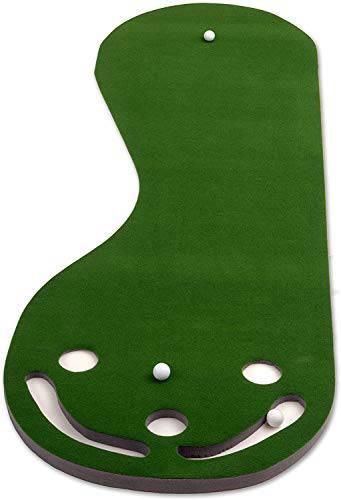 PUTT-A-BOUT Grassroots Par Three Golf Putting Green (9-feet x 3-feet) - Golf Gift