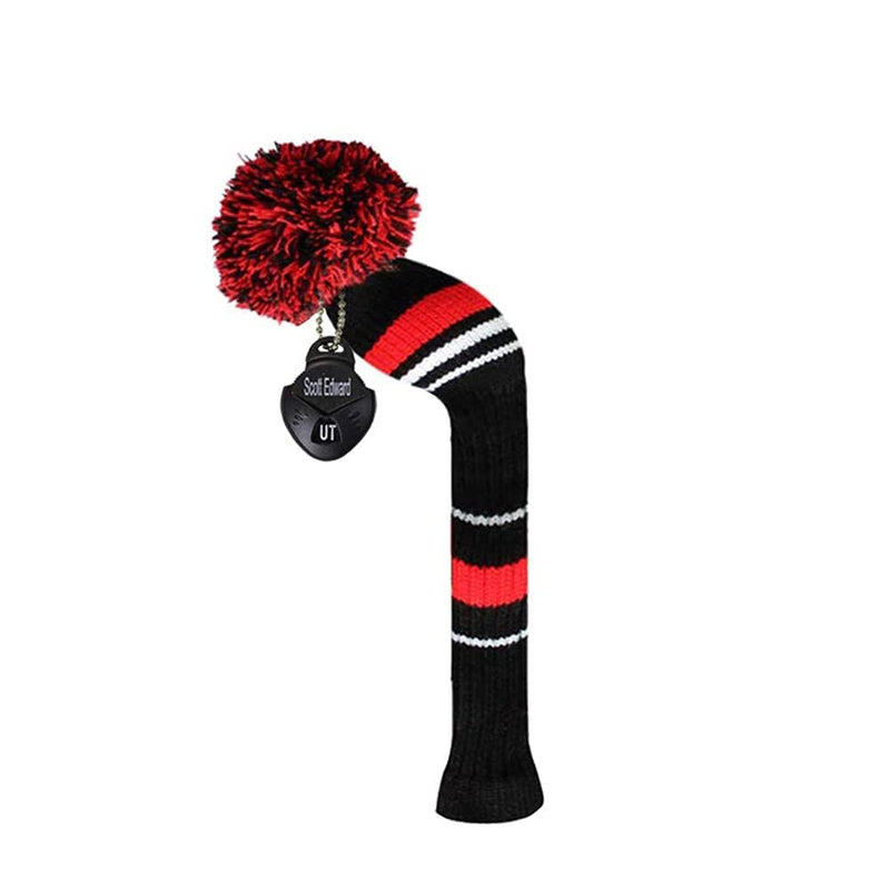 Knit Hybrid Golf Club Covers Fits Hybrids/UT Classical Fine Stripes with Long Neck Funny and Fresh Colors (Red Warning) - Golf Gift