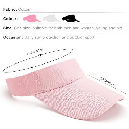 DAWRIS Sun Visors for Women, Pub Golf Visor Golf Cap Women's Visors, Pink Sun Visor Hat Running Visor Women's Hats & Caps, Sun Hat Golf Hats Tennis Caps for Women, Golf Caps for Men (Cotton, Pink) - Golf Gift