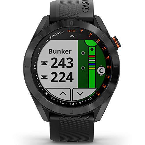 Garmin Approach S40, Stylish GPS Golf Smartwatch, Lightweight with Touchscreen Display, Black - Golf Gift