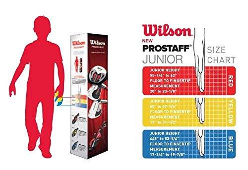 Wilson Golf Pro Staff JGI MD, Junior Club Set for Children/Young People from 8-11 Years, Body Size 127-142 cm, Left-Handed, Graphite, Including Carrybag, Yellow, WGGC91831 - Golf Gift