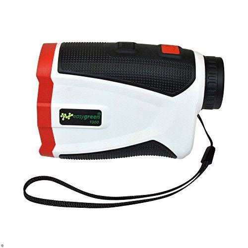 Easy Green 1,300 Yard Golf Rangefinder - With Vibrating Pin Lock & Slope Compensation Technology, White - Golf Gift