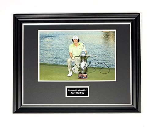 Rory McIlroy Hand Signed Autograph Golf Memorabilia Photo In Luxury Handmade Wooden Display & Certificates of Authenticity - Golf Gift