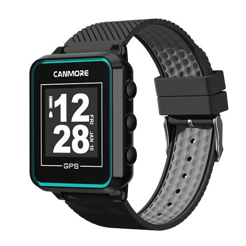 CANMORE TW353 Golf GPS Watch for Men and Women, High Contrast LCD Display, Free Update Over 41,000 Preloaded Courses Worldwide, Lightweight Essential Golf Accessory for Golfers, Black/Turquoise - Golf Gift