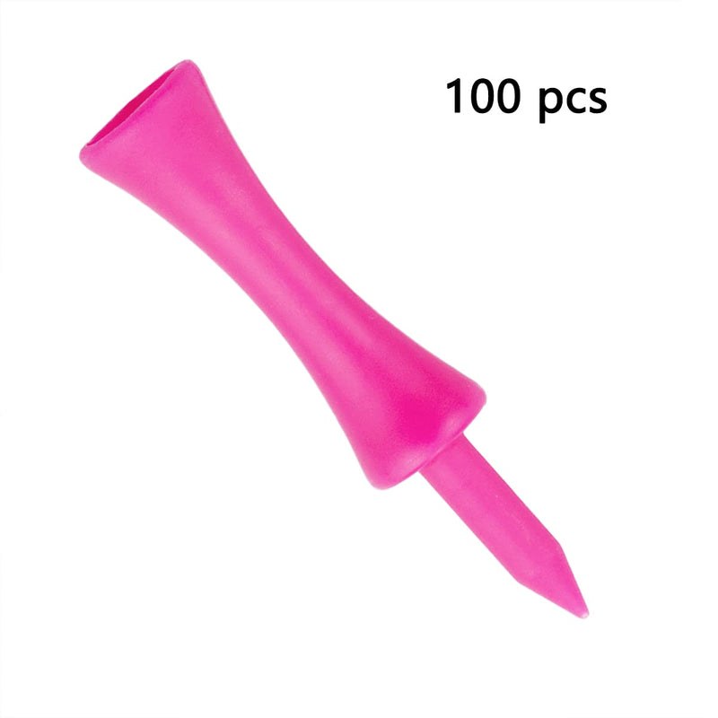 Zivisk Pink Golf Tees Plastic 57MM 100 Count Long Castle Golf Tees 2-1/4 inch - Golf Gift